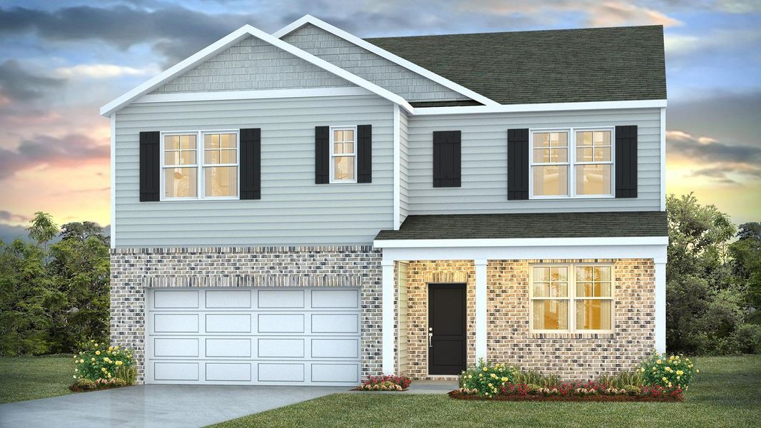 Representative exterior photo of a completed home built from the HAYDEN by D.R. Horton in Leatherstone, Blythewood, SC (Image 1).