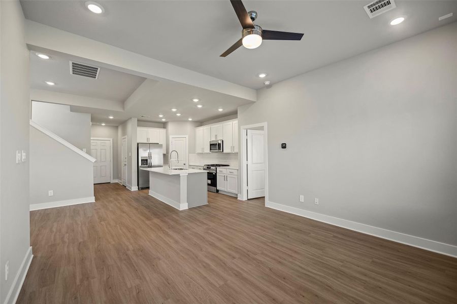 A spacious and comfortable living area designed for connection and relaxation.