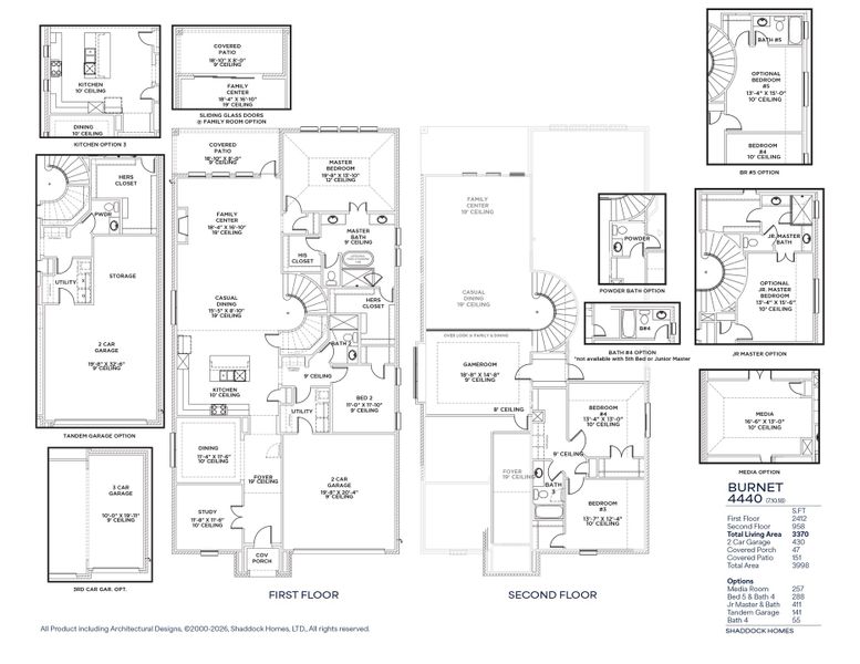 2D floor plan layout for the Burnet - SH 4440 by Shaddock Homes in Inspiration - Grace Village, St. Paul, TX (Image 3). 2D floor plan layout for the Burnet - SH 4440 by Shaddock Homes in Inspiration - Grace Village, St. Paul, TX (Image 3).