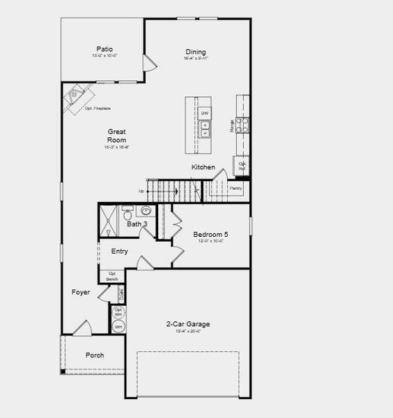 2D floor plan layout of this home in Heritage River, Euharlee, GA (Image 4).