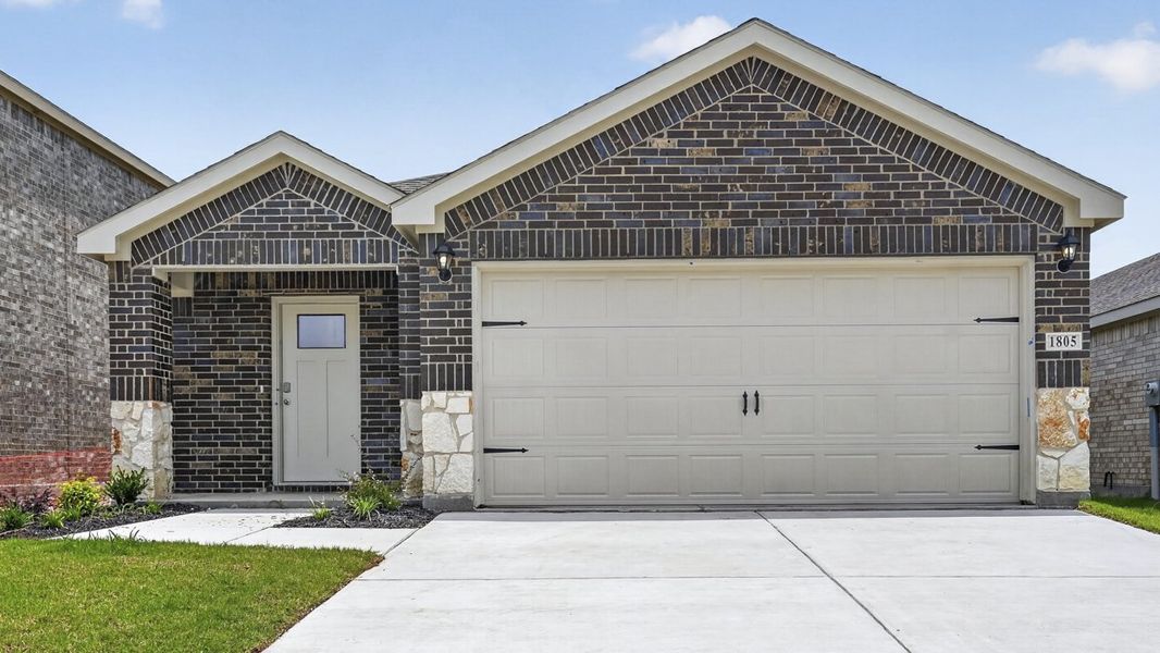 Representative exterior photo of a completed home built from the Caprock by D.R. Horton in Asher Oaks, Bonham, TX (Image 2). Representative exterior photo of a completed home built from the Caprock by D.R. Horton in Asher Oaks, Bonham, TX (Image 2).