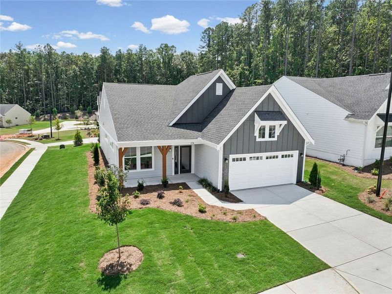 Front exterior of a new home in Easton Park, Dallas, GA, highlighting curb appeal (Image 21). Front exterior of a new home in Easton Park, Dallas, GA, highlighting curb appeal (Image 21).