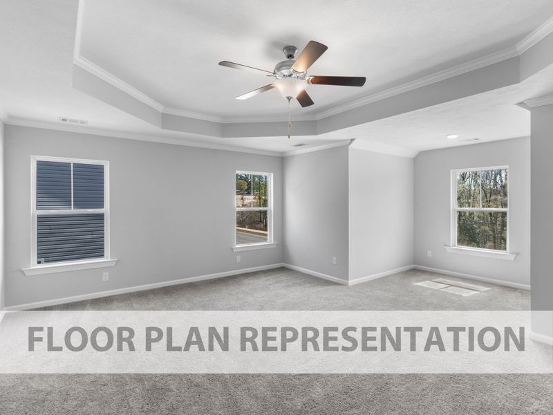 Representative unfurnished interior of a home built from the Kingsland II by Ivey Homes in Forrest Bluff, North Augusta (Image 29).