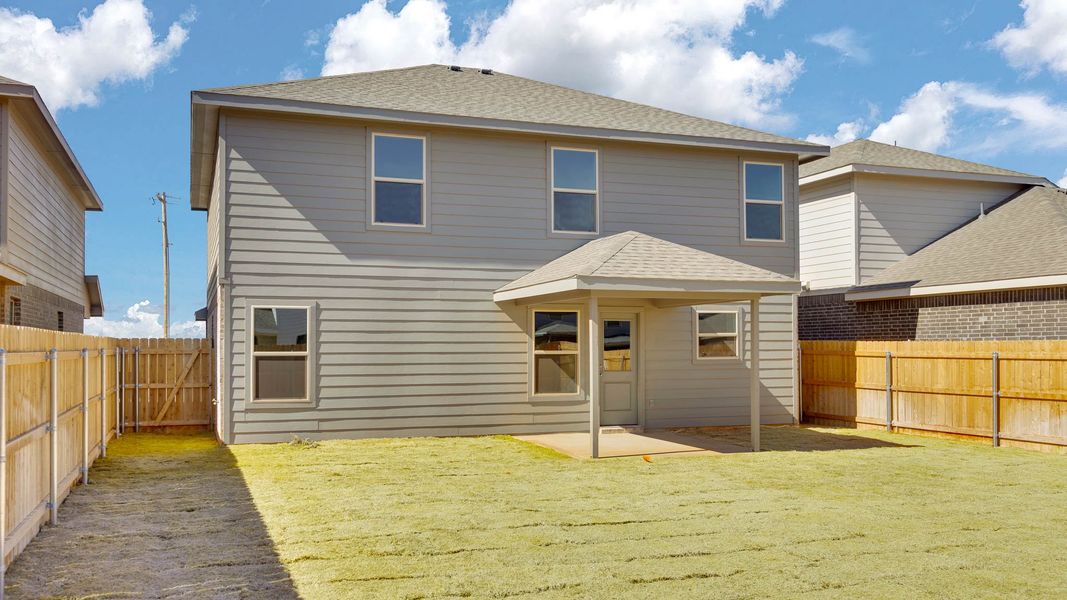 Exterior details and patio area of a home in Overlook West, Wolfforth (Image 18).