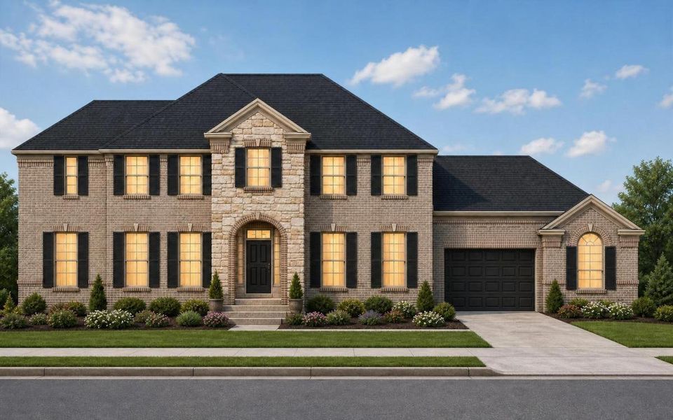 Representative exterior photo of a completed home built from the Hampton III by Grand Homes in Wellspring Estates, Celina, TX (Image 22).