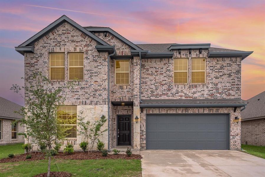 Front facade with a garage