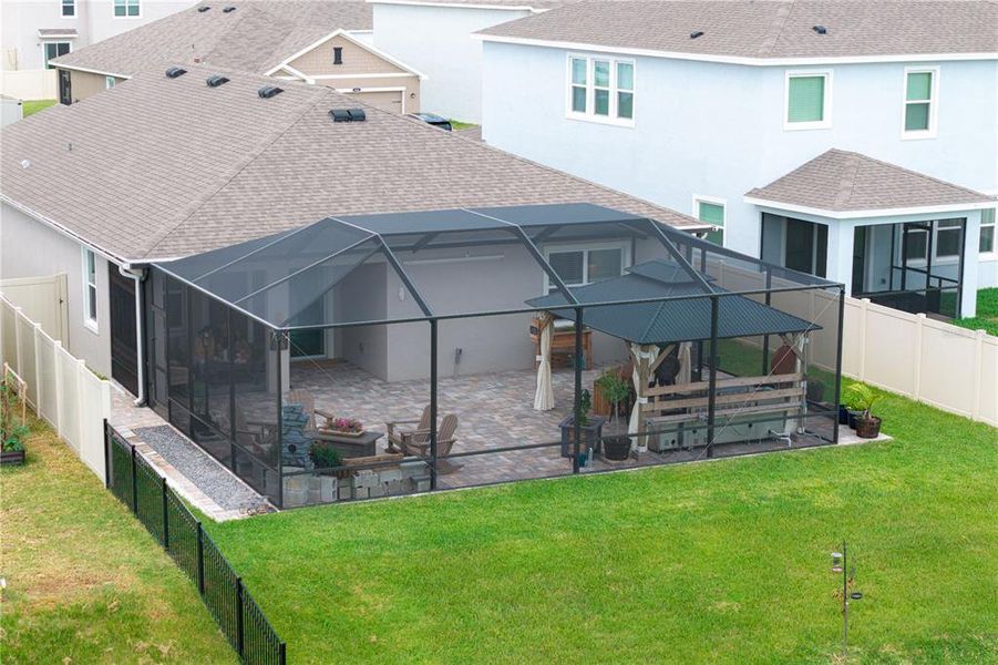 Exterior details and patio area of a home in Farm at Varrea, Plant City (Image 38).