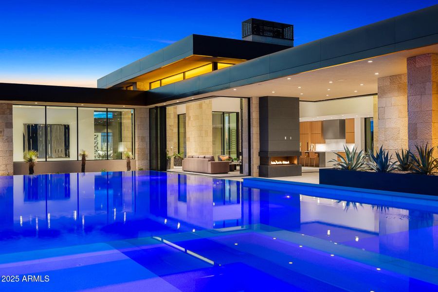 pool and backyard lounge_twilight pool and backyard lounge_twilight