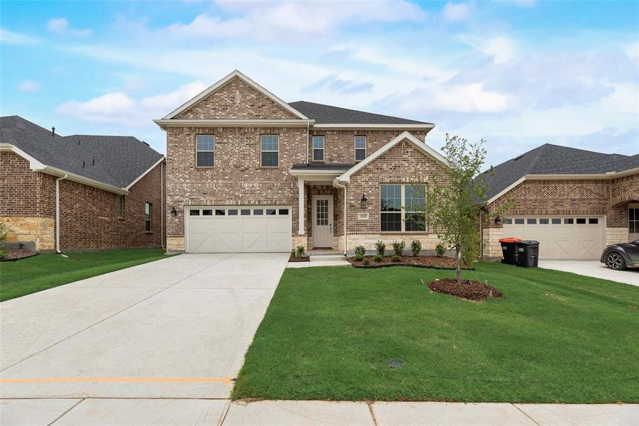 Front exterior of a new home in Villages of Hurricane Creek, Anna, TX, highlighting curb appeal (Image 17).