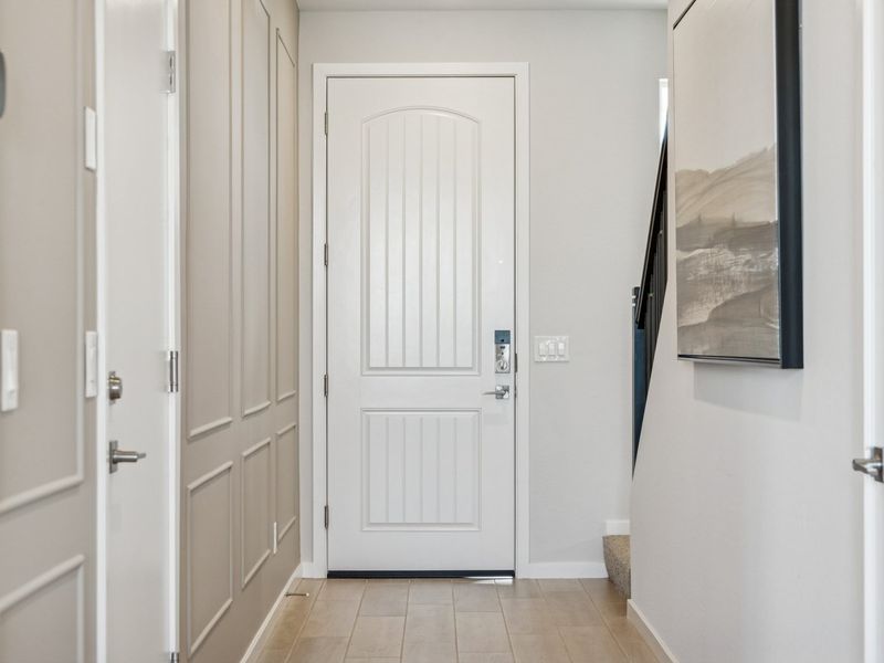 A room with white doors.