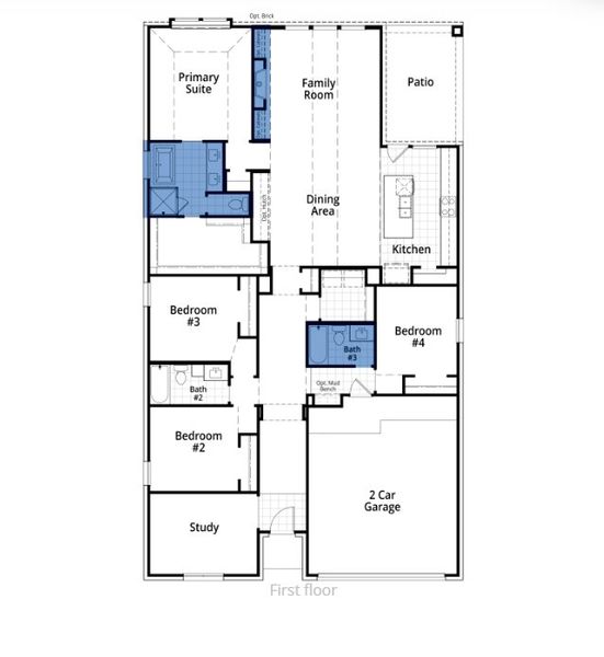 2D floor plan layout of this home in Waterscape: 50ft. lots, Royse City, TX (Image 3).