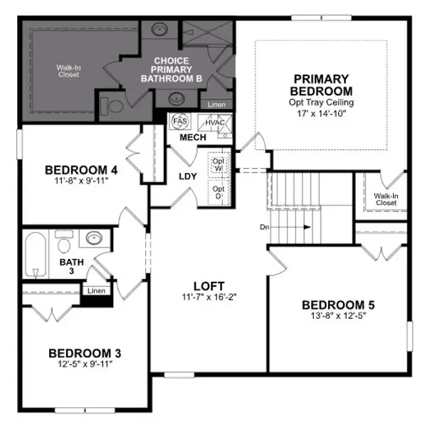 2D floor plan layout of this home in The Groves of Berkeley, Moncks Corner, SC (Image 4).