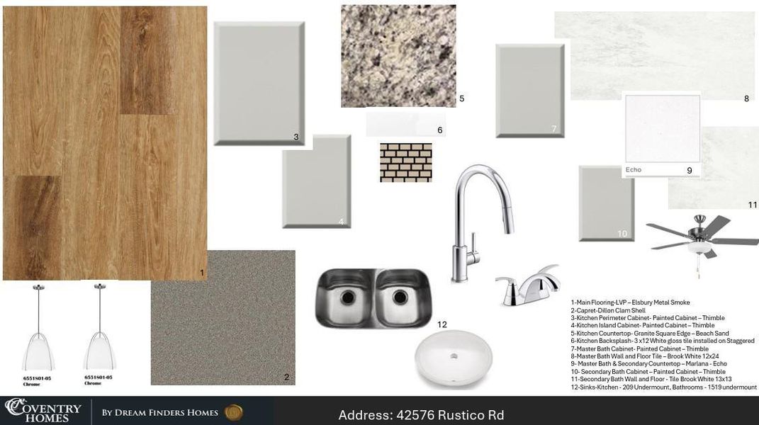 Sample of building materials used in homes in Escondido, Magnolia (Image 3). Sample of building materials used in homes in Escondido, Magnolia (Image 3).
