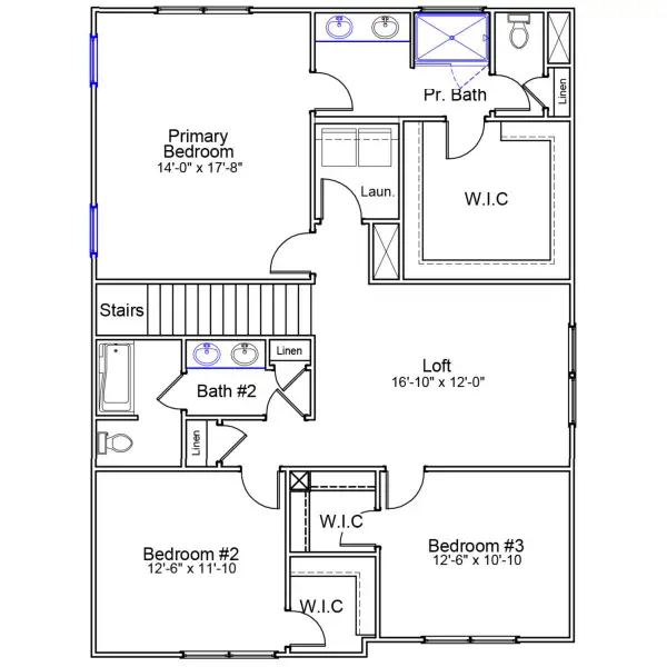 2D floor plan layout of this home in Six Oaks, Summerville, SC (Image 3).