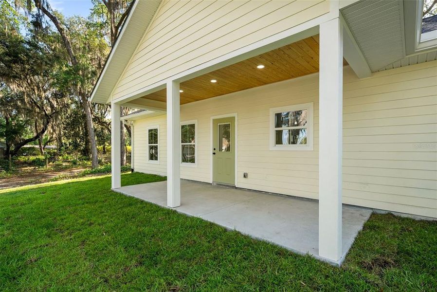 Exterior details and patio area of a home in , Melrose (Image 4). Exterior details and patio area of a home in , Melrose (Image 4).