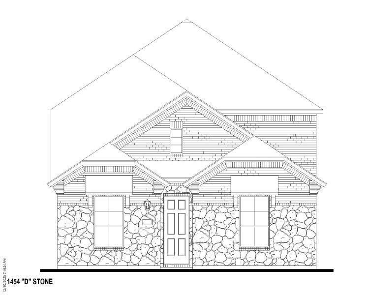Plan 1454 Elevation D w/ Stone