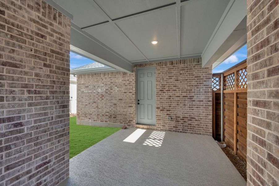 Exterior details and patio area of a home in Solterra - Cottage Series, Mesquite (Image 3).