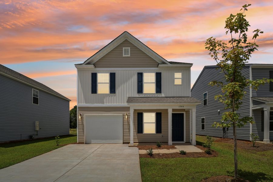 Representative exterior photo of a completed home built from the Helen by Great Southern Homes in Hazelwood, Boiling Springs, SC (Image 10).