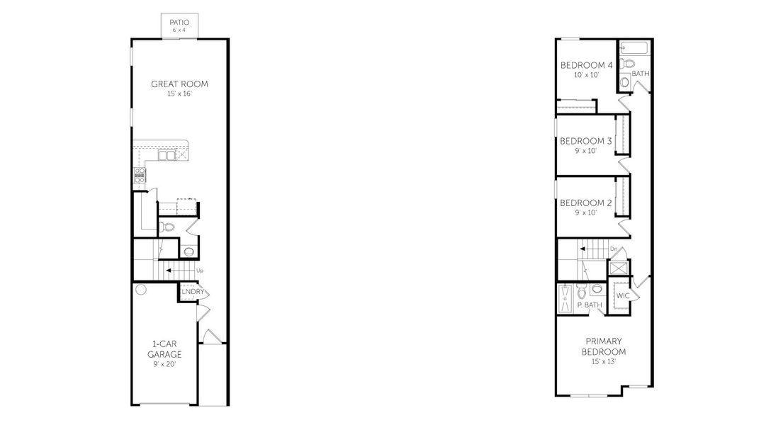 2D floor plan layout for the Chapman - 18829 by Dream Finders Homes in Deercreek Landing, Jacksonville, FL (Image 4). 2D floor plan layout for the Chapman - 18829 by Dream Finders Homes in Deercreek Landing, Jacksonville, FL (Image 4).