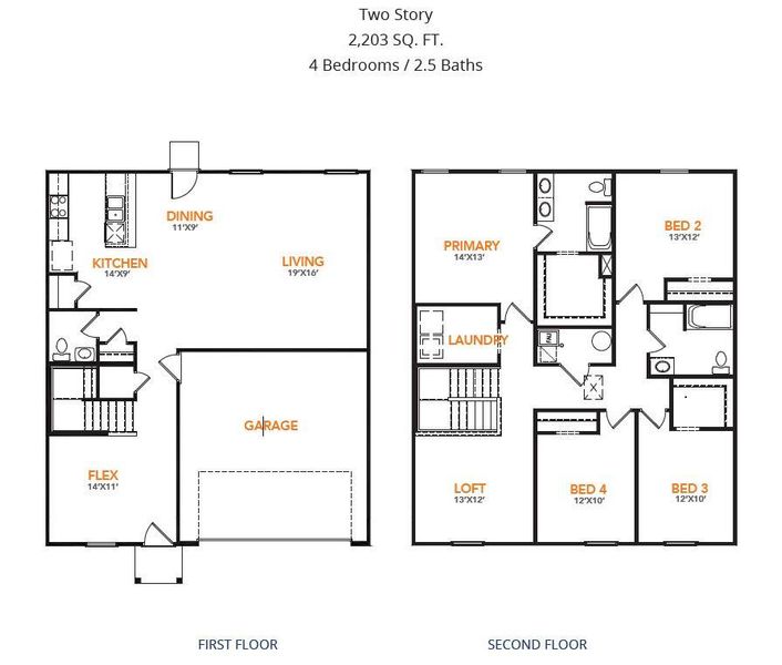 2D floor plan layout of this home in Callahan Bayou, Clyde, TX (Image 4).