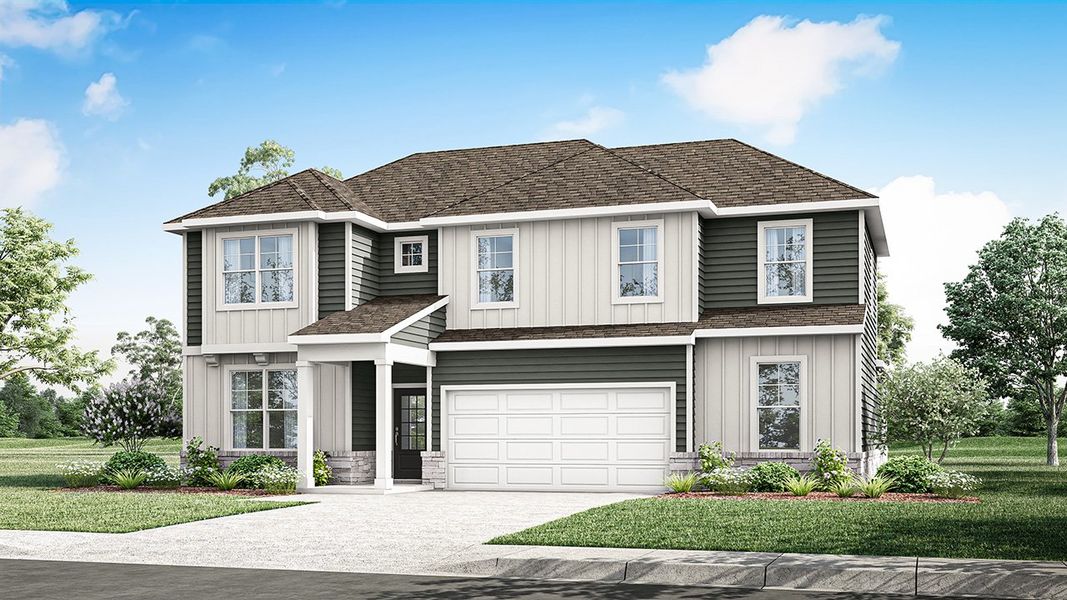 Representative exterior photo of a completed home built from the MILFORD by D.R. Horton in Harvest Point, Spring Hill, TN (Image 2).