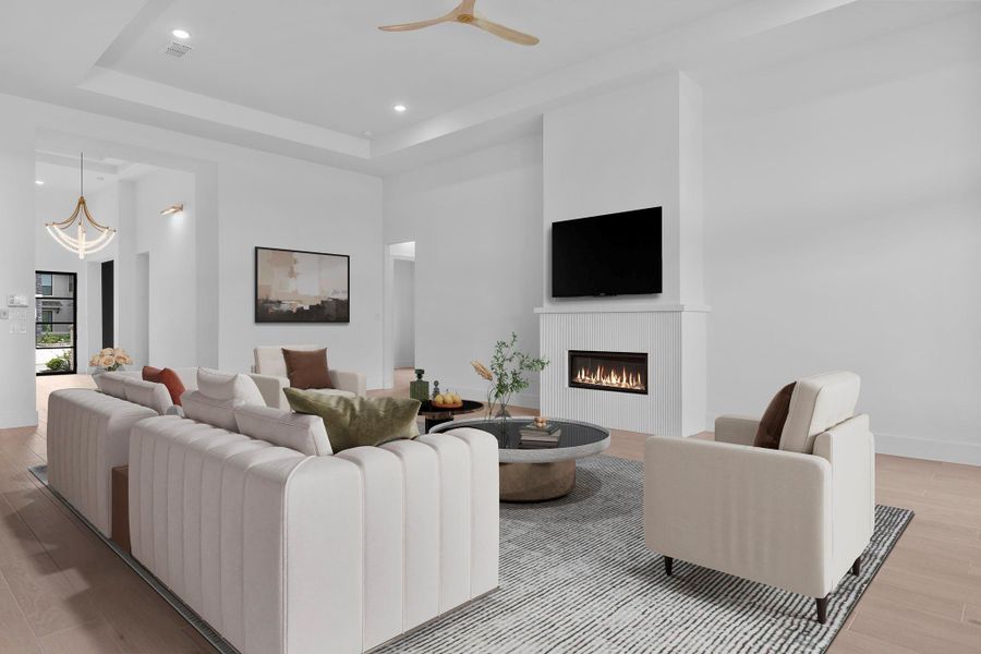 Spacious yet cozy living area. Representative image.