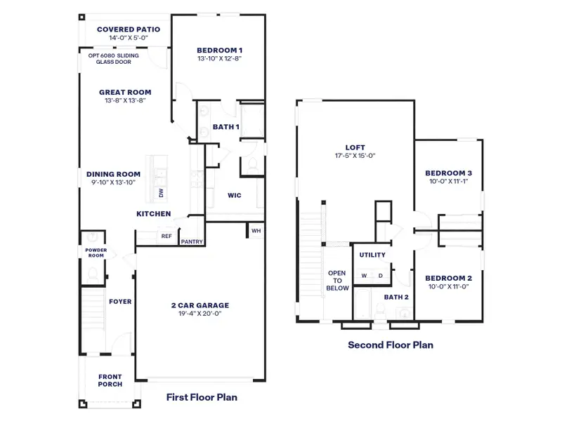 2D floor plan layout of this home in The Buttes at Mystic, Peoria, AZ (Image 2).