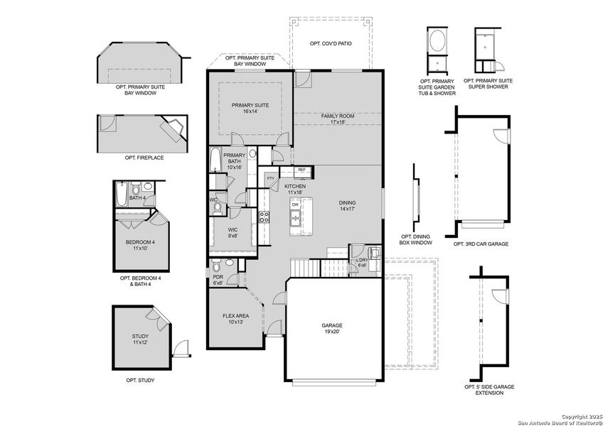 2D floor plan layout of this home in Cinco Lakes, San Antonio, TX (Image 3). 2D floor plan layout of this home in Cinco Lakes, San Antonio, TX (Image 3).