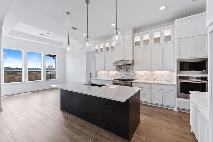 Furnished interior view inside a new home in Lariat - 80', Liberty Hill (Image 7). Furnished interior view inside a new home in Lariat - 80', Liberty Hill (Image 7).