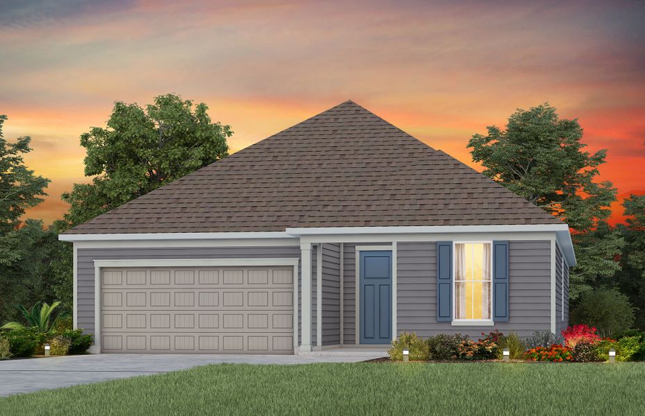 Front exterior of a new home in Sun City Hilton Head, Bluffton, SC, highlighting curb appeal (Image 19).