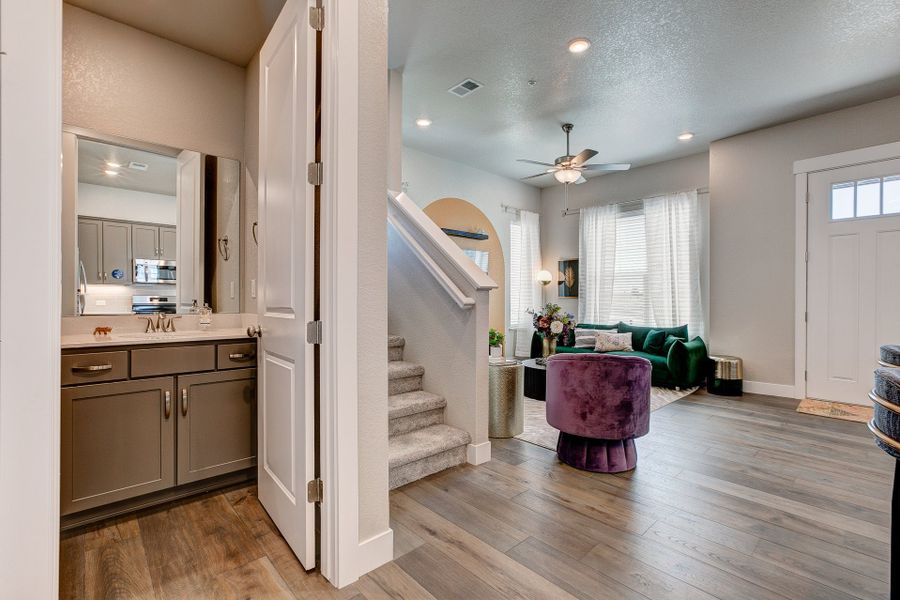 Representative furnished interior of a home built from the The Timberline by Landmark Homes in Highlands at Fox Hill, Longmont (Image 5). Representative furnished interior of a home built from the The Timberline by Landmark Homes in Highlands at Fox Hill, Longmont (Image 5).