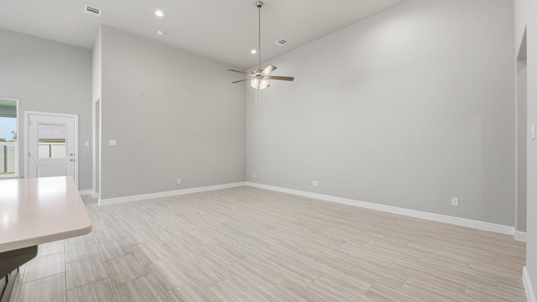 Representative unfurnished interior of a home built from the BASSWOOD by D.R. Horton in Treeline, Justin (Image 40).