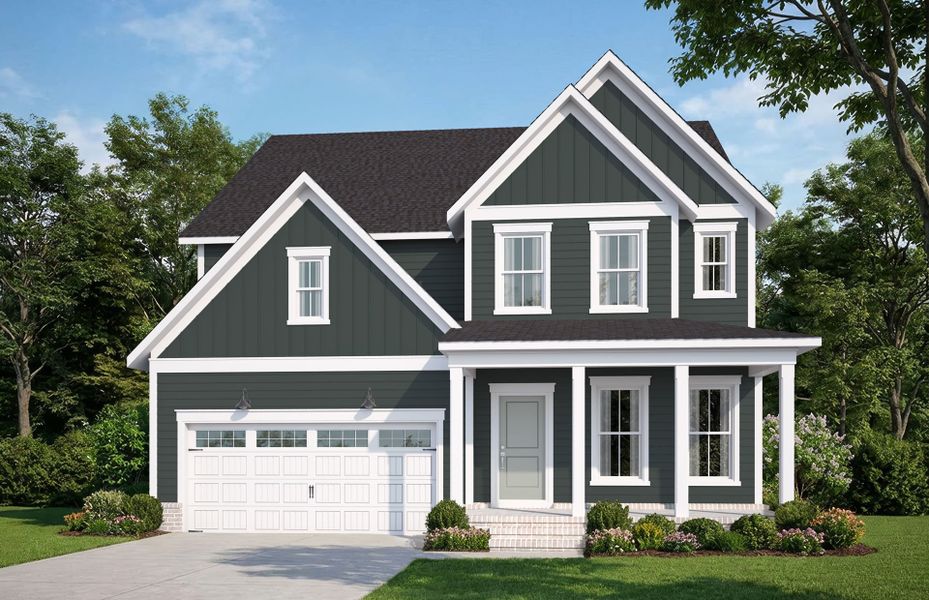 Representative exterior photo of a completed home built from the Continental by Pulte Homes in Lewiston Meadows, Greensboro, NC (Image 19).