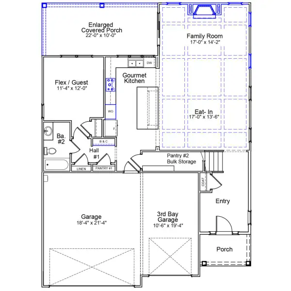 2D floor plan layout of this home in Meadow Valley, High Point, NC (Image 3).