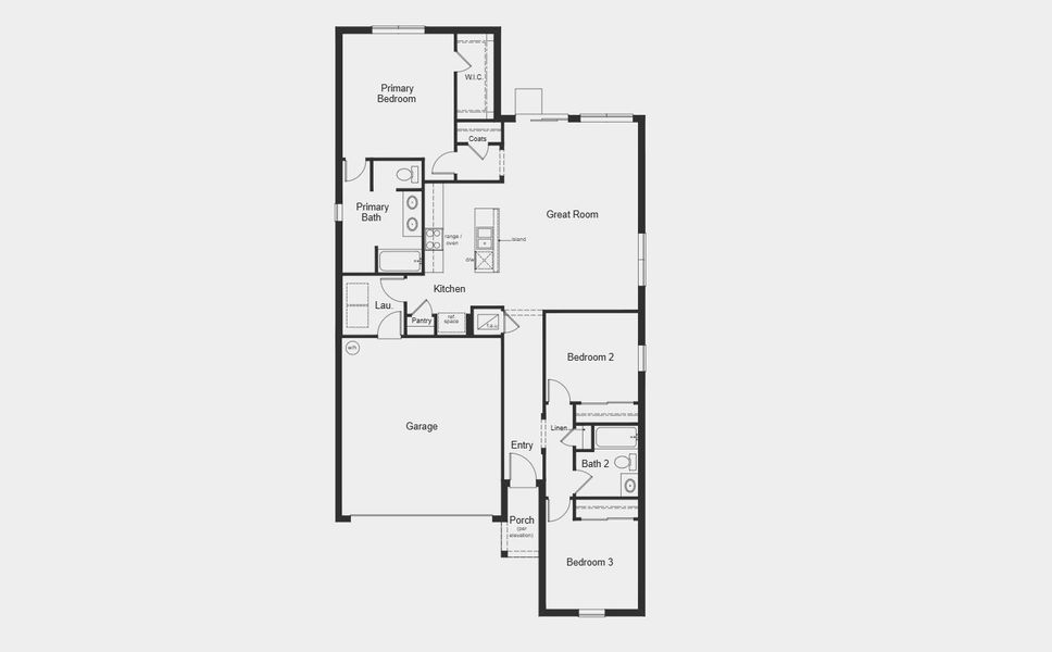 2D floor plan layout for the Plan 1517 by KB Home in Canoe Creek Reserve II, St. Cloud, FL (Image 3).