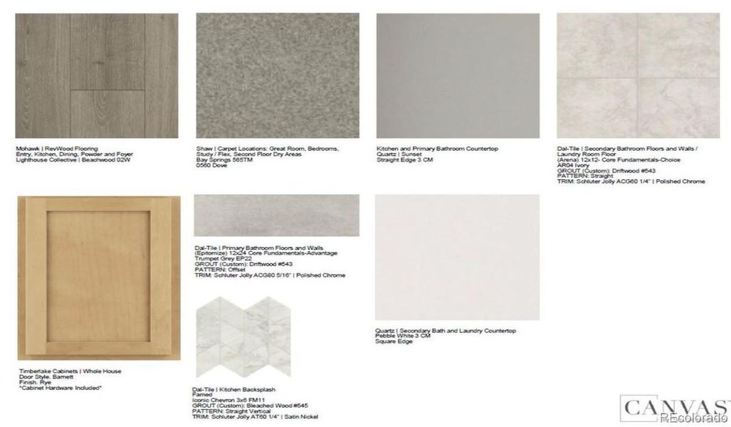 Design Selections. Home is under construction, selections subject to change.