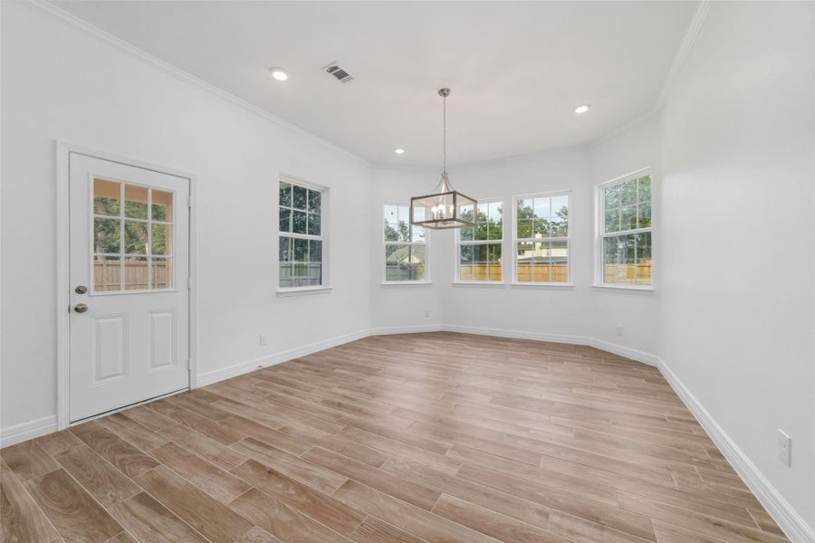 Fabulous open space off the kitchen with plenty of space to use as a breakfast room or larger dining room. Fabulous open space off the kitchen with plenty of space to use as a breakfast room or larger dining room.