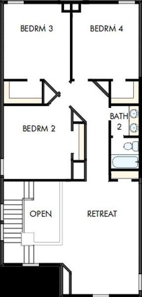 2D floor plan layout of this home in Karis - Cottage Series, Crowley, TX (Image 3).