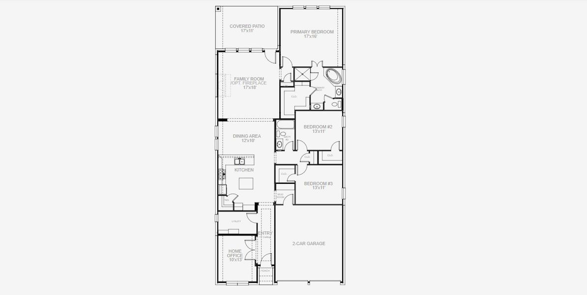 2D floor plan layout of this home in Trinity Falls 45', McKinney, TX (Image 4).