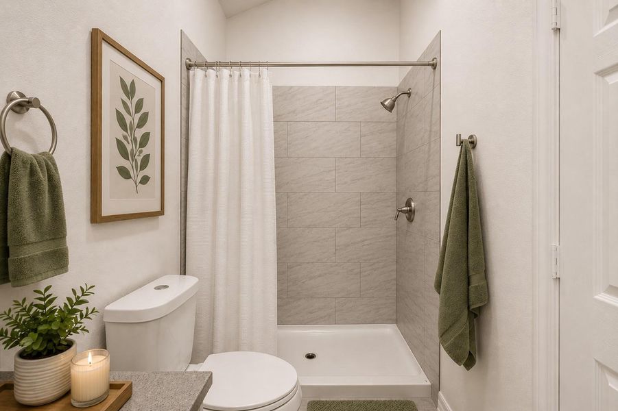 Primary bathroom *Virtually staged*