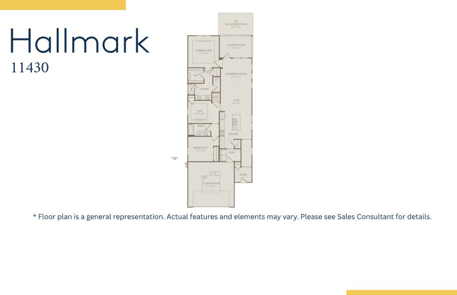 2D floor plan layout of this home in The Haven at Riverlights, Wilmington, NC (Image 3).