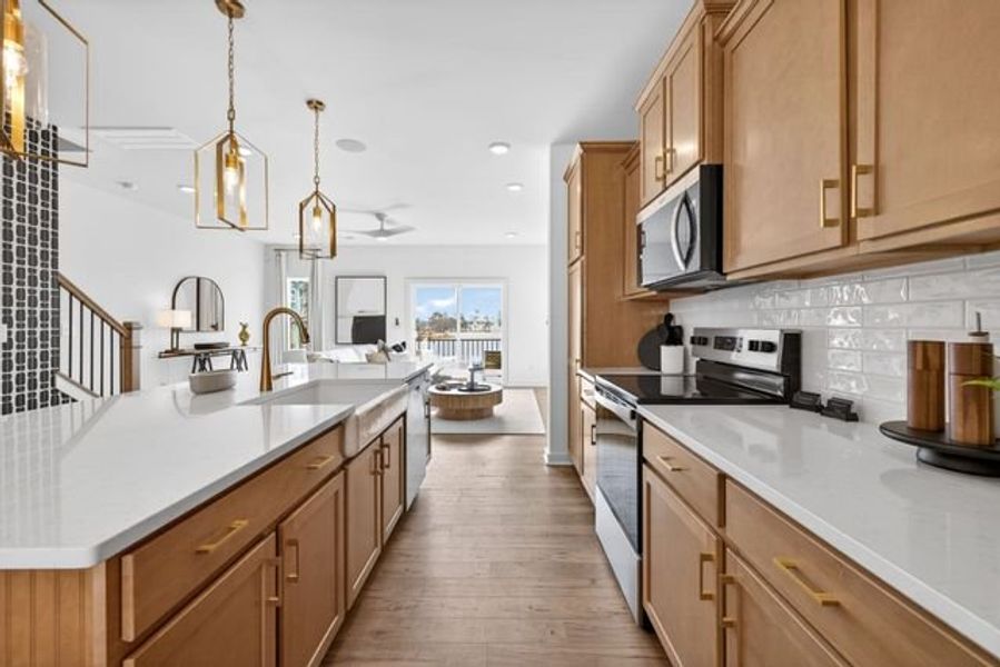 Representative furnished interior of a home built from the Hollis TH by True Homes in North District at Flowers Plantation Townhomes, Clayton (Image 5).