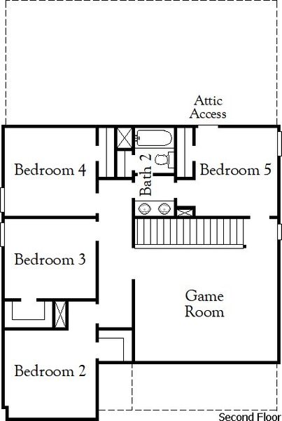 2D floor plan layout of this home in Arabella on the Prairie, Richmond, TX (Image 3).