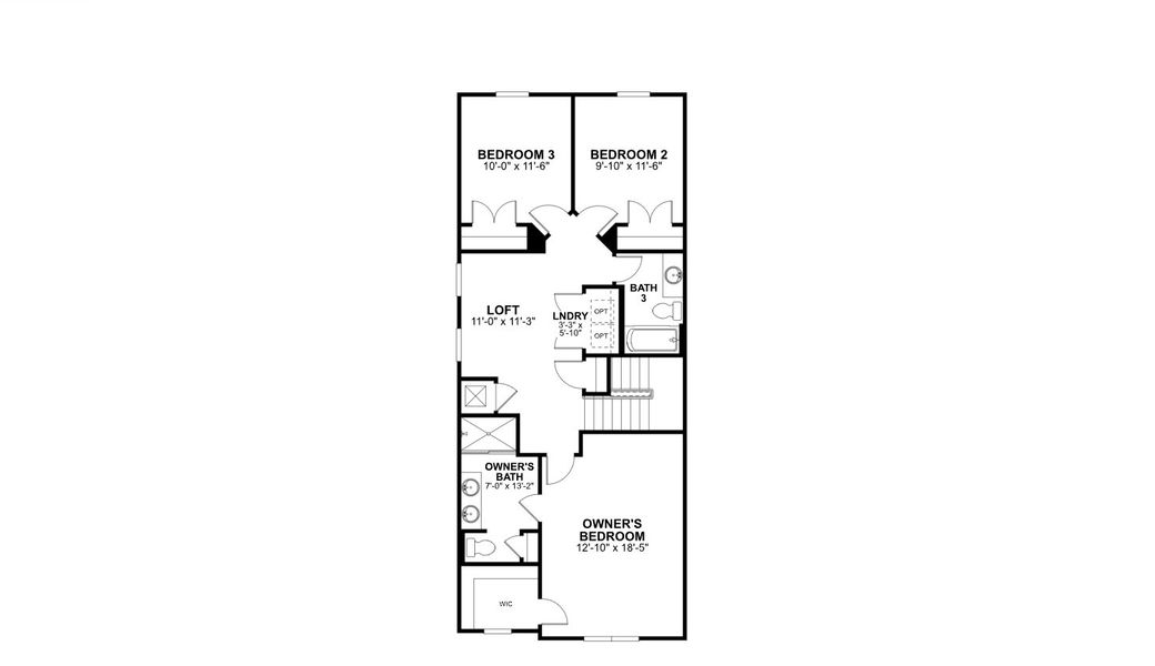 2D floor plan layout for the Granada by M/I Homes in Reeves Place, Orlando, FL (Image 4).