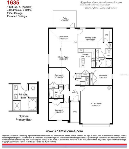 2D floor plan layout of this home in Ocala Crossings South, Ocala, FL (Image 3).