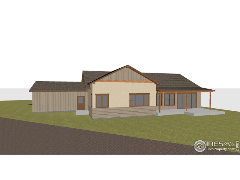 West side of the home with large patio to enjoy those stunning mountain views.