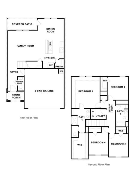 2D floor plan layout for the The Grace by D.R. Horton in Mayfair, New Braunfels, TX (Image 3). 2D floor plan layout for the The Grace by D.R. Horton in Mayfair, New Braunfels, TX (Image 3).