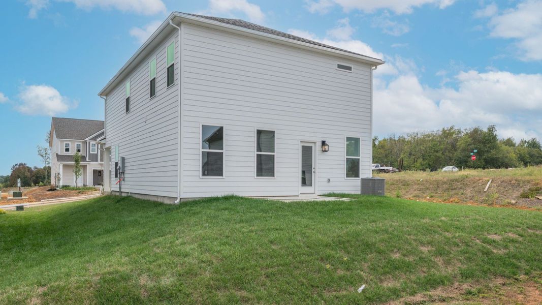 Rear exterior of two-story home