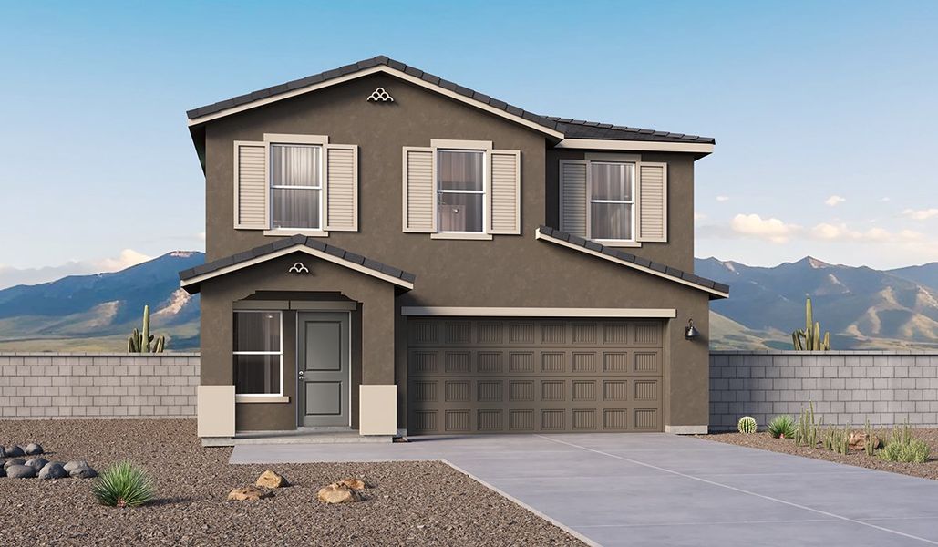 Representative exterior photo of a completed home built from the Kleindale - C30K by D.R. Horton in Saguaro Bloom, Marana, AZ (Image 15).