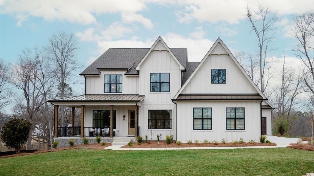 Representative exterior photo of a completed home built from the Nottingham by Keystone Custom Homes in McLean South Shore, Belmont, NC (Image 21).